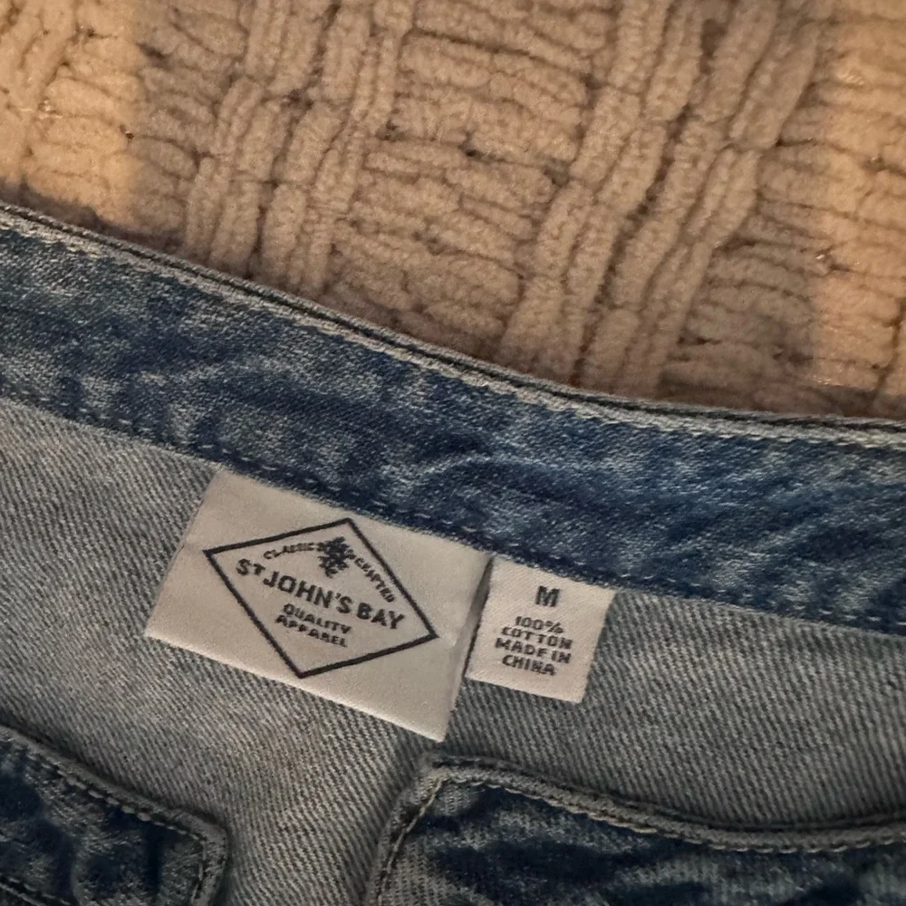 St. John's Bay Light Blue Denim Jacket - Collarless Style - Picture 3 of 3